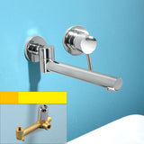 Wall mounted bathroom faucet - brushed gold round design