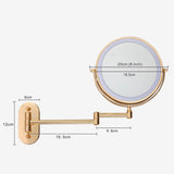 Led magnifying makeup mirror installed in a bathroom setting