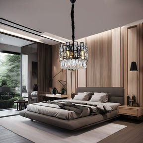 K9 Crystal Pendant Light Warm LED Glow Close-Up - OpalDwell