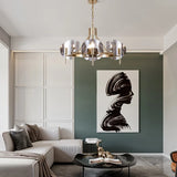 brass chandelier soft ambient glow for living room