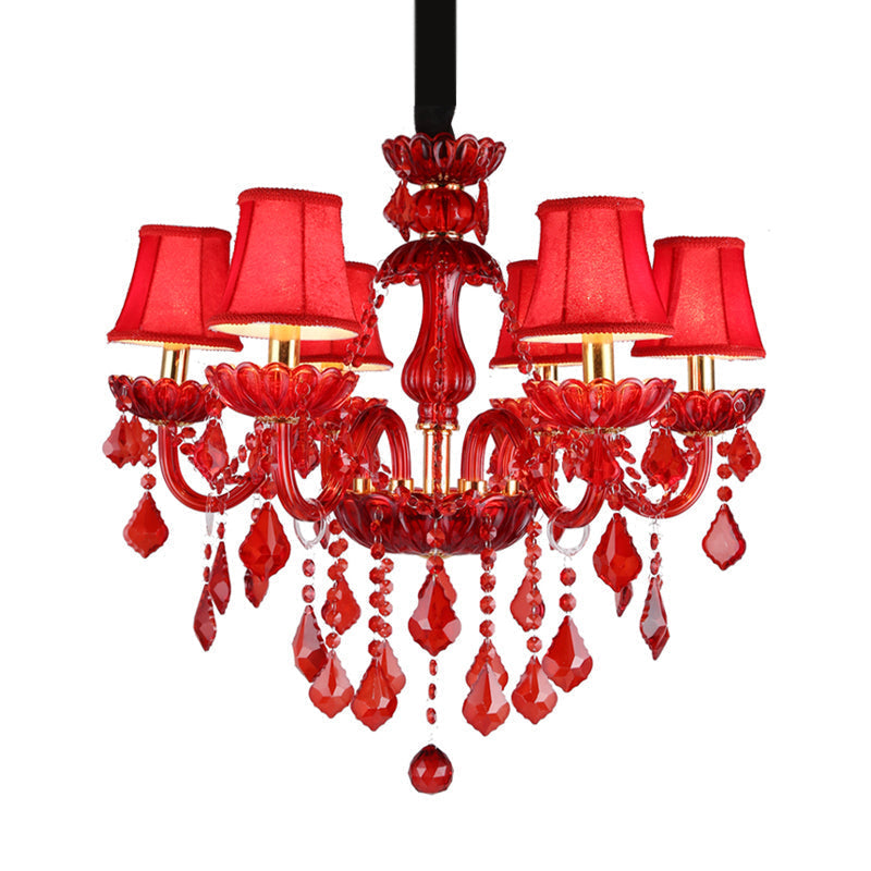 Crimson Crystal Chandelier for Contemporary Living Rooms