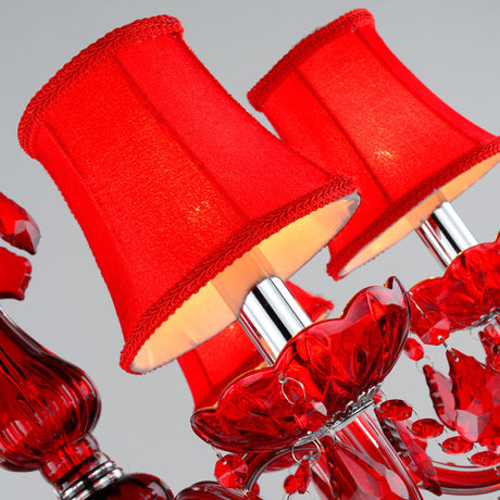 Crimson Crystal Chandelier Eye-Catching Focal Point - OpalDwell
