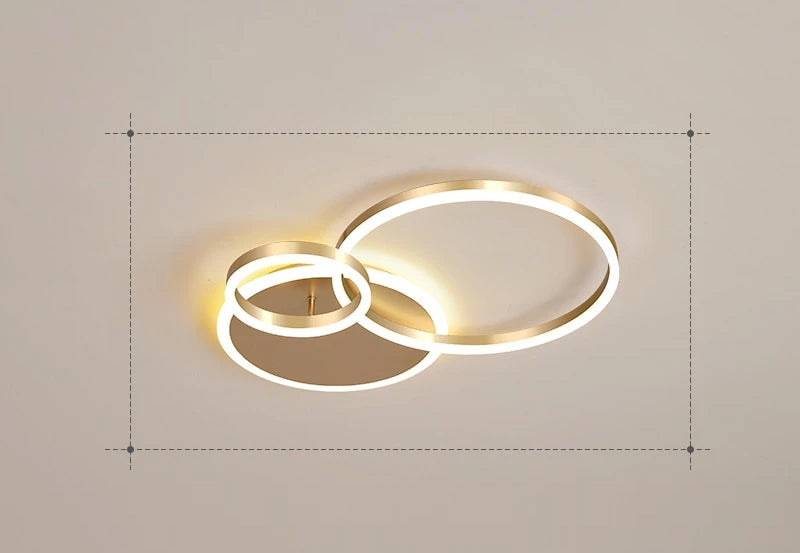 LunaRing Ceiling Light Three-Ring Size Option