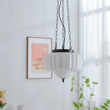 modern white minimalist glass pendant light close-up finish detail
