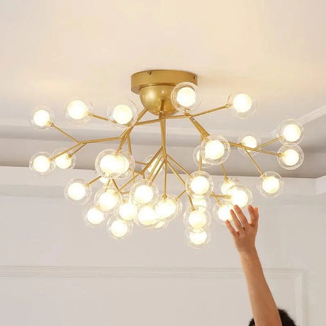 led orb chandelier for industrial decor