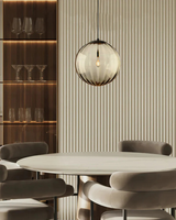 Amber glass pendant light lifestyle room setting - OpalDwell