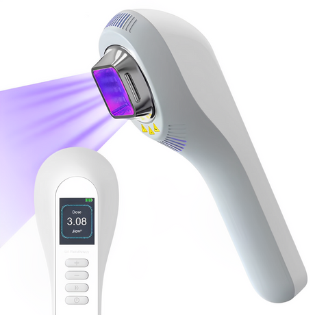 UVB phototherapy lamp rechargeable device front view