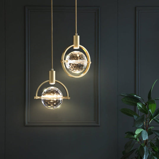 Crystal ring pendant lamp for living room accent