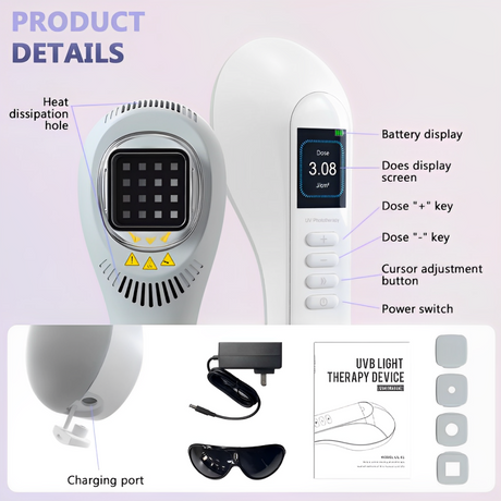 Compact UVB light device for home use