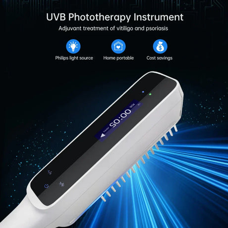 AureaPulse Handheld UVB Narrowband Phototherapy Lamp Timer And Touch Control - OpalDwell