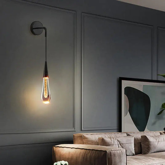 Aluminium and glass wall light fixture