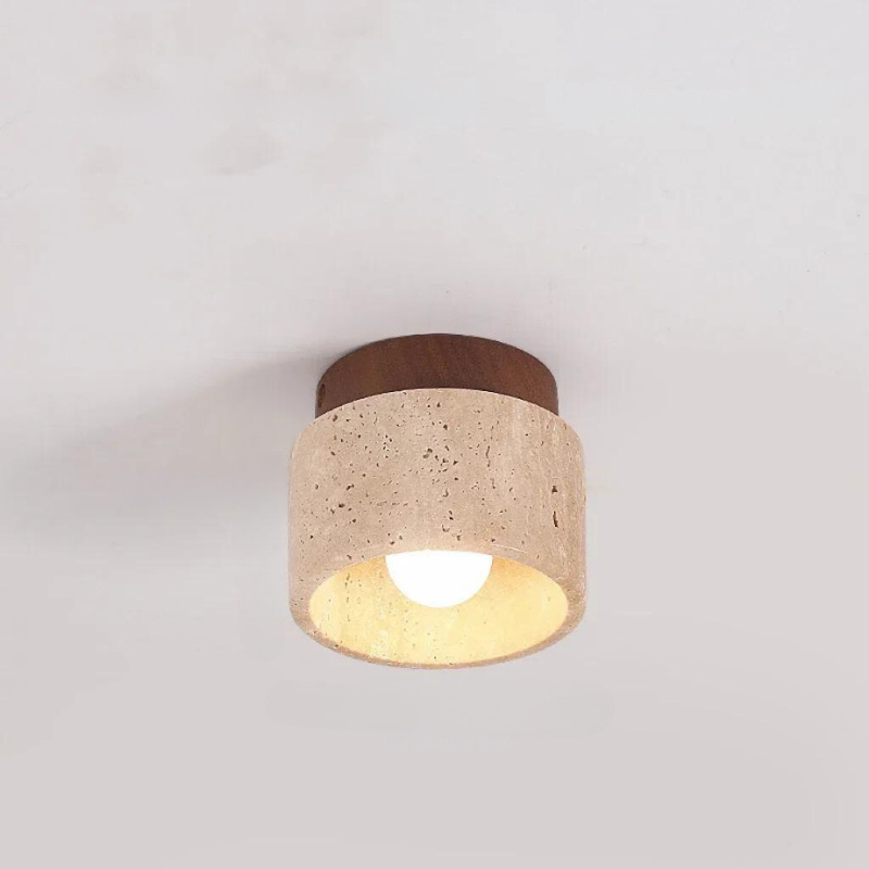 Elara Travertine Chandelier Large Size Detail View - OpalDwell
