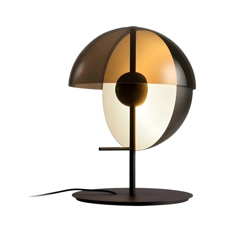Metal and glass table lamp for living room