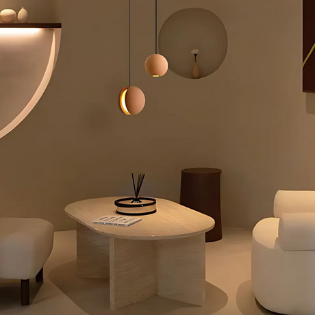 Stone pendant lamp cord and canopy detail