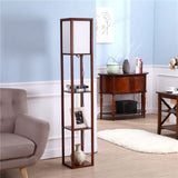 Wood Floor Lamp with Shelves Additional Angle