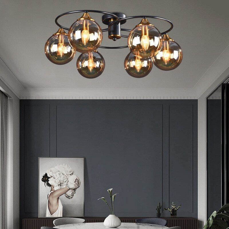 Smoked Glass Chandelier Final Detail View