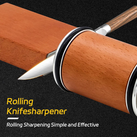 Diamond-Coated Rolling Knife Sharpener With Magnetic Base - OpalDwell