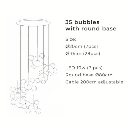 Glass Orb Chandelier for Scandinavian-Style Interiors