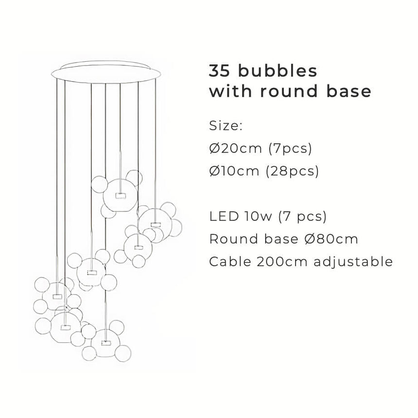 Glass Orb Chandelier for Scandinavian-Style Interiors
