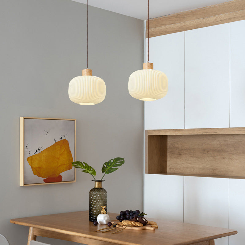 Warm LED Wood Pendant Lamp for Cozy Interiors