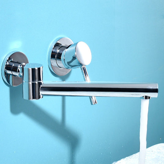 Wall mounted bathroom faucet - single lever handle