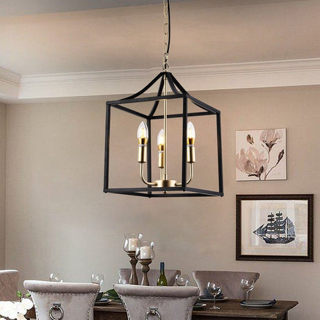 Aurelia Chandelier Matte Black Birdcage Silhouette