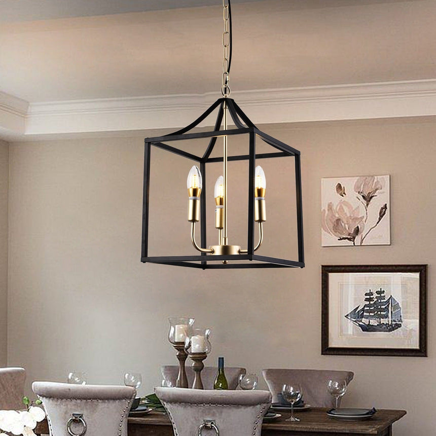 Aurelia Chandelier Matte Black Birdcage Silhouette