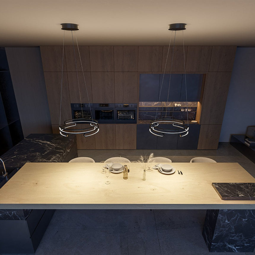 Pendant light for compact room spaces
