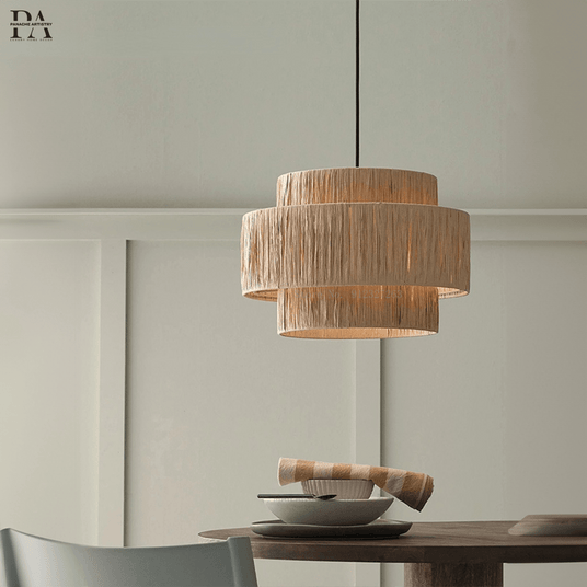 Pendant light installed above dining table modern decor
