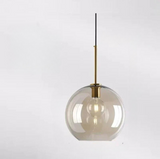 Glass and Metal Pendant Lamp Close-Up View
