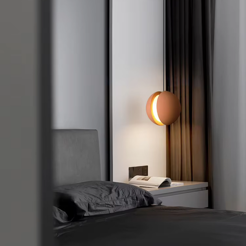 Stone pendant light warm white glow scene