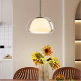 Luminex Double Glass Dome Pendant Light adjustable cable detail - OpalDwell