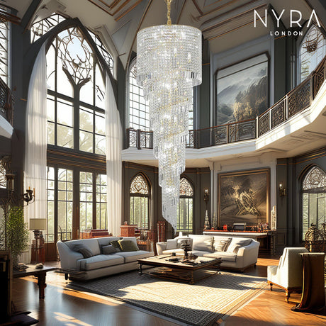 Staircase chandelier for entryway