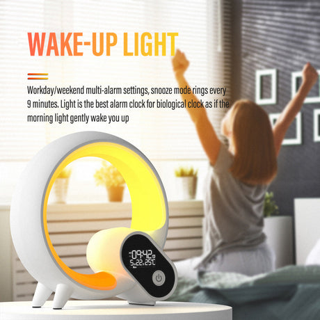 Bluetooth Speaker Clock Lamp with Ambient LED Lighting