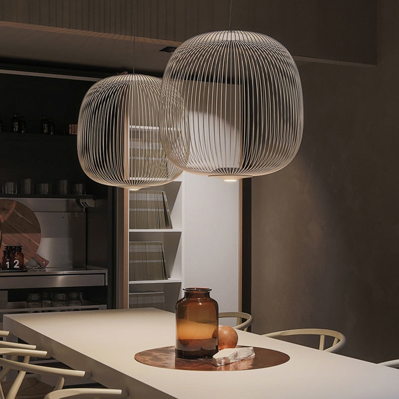 Spoke Pendant Light Kaleidoscopic Shade