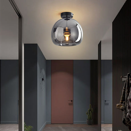 Black metal LED ceiling light with sleek modern silhouette