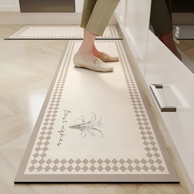 Quick-Dry Non-Slip Kitchen Mat stylish pattern design - OpalDwell