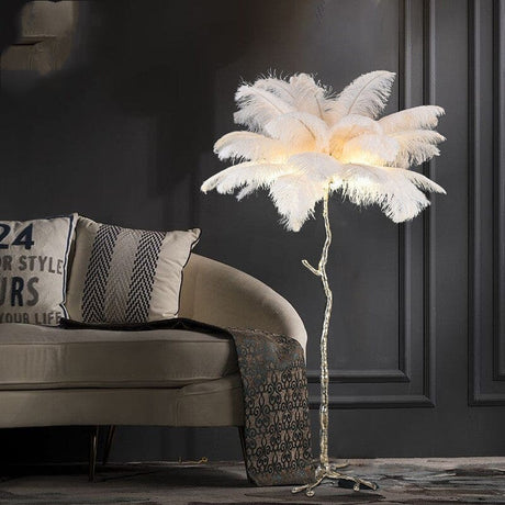 Lunara Feather Effect Floor Lamp for Classic Elegant Interiors