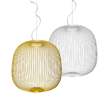 Spokes Suspension Pendant Light Full Fixture Front View - OpalDwell