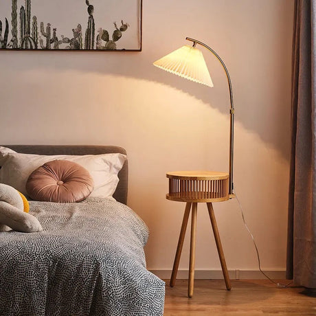 Wood Floor Lamp for Living Room Corner