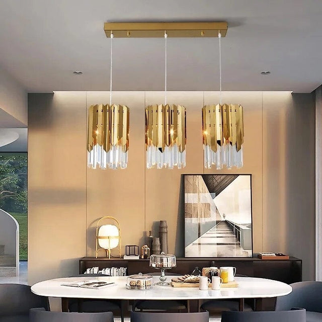 Crystal Chandelier LED Square Design for Dining Room