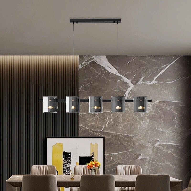Glass Chandelier Metal Silhouette Contemporary Design