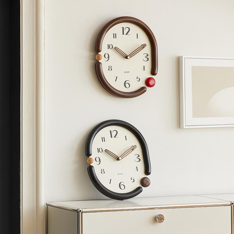 Twisted Design Wall Clock Side View OpalDwell