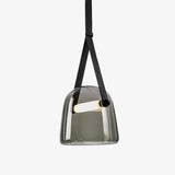 Glass Pendant Light Detail of Leather Accents
