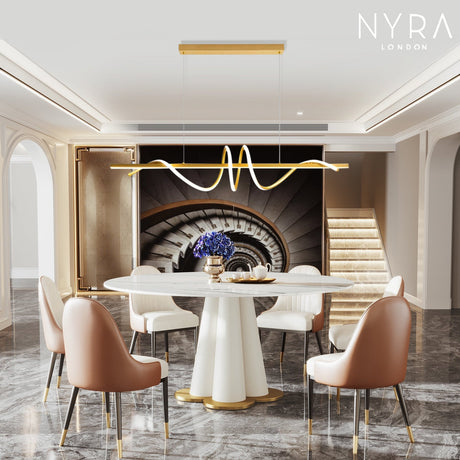 iron chandelier led wave design for dining room