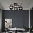 Smoked Glass Chandelier Detail of Round Silhouette