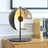 Metal and glass table lamp for living room