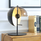 Metal and glass table lamp for living room