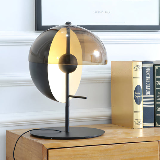 Metal and glass table lamp for living room