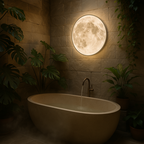 Moon lamp color temperature adjustment close-up
